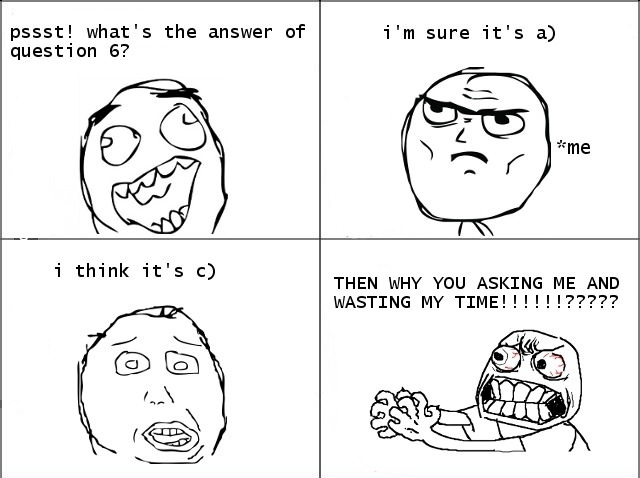 During important exam