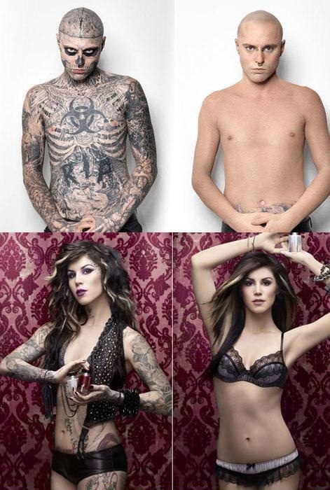 Before & after make-up