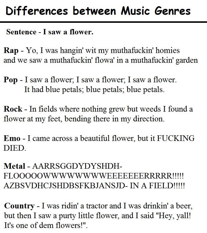 Music genre differences