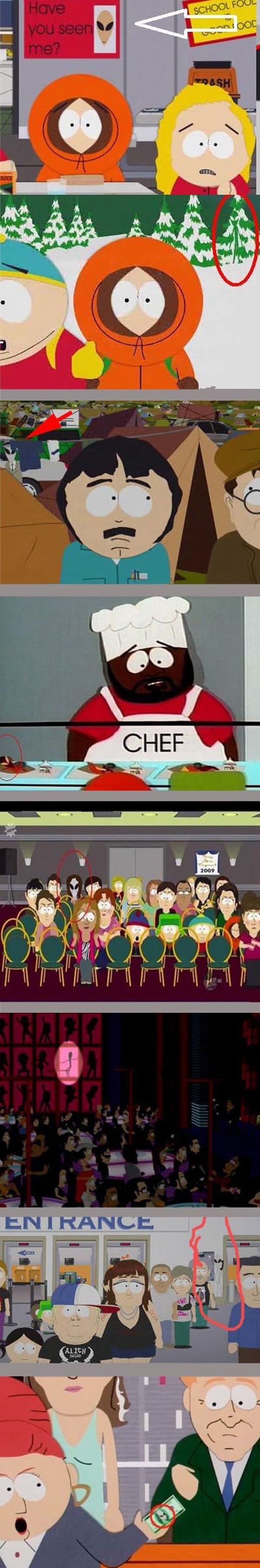 Hidden aliens in South Park
