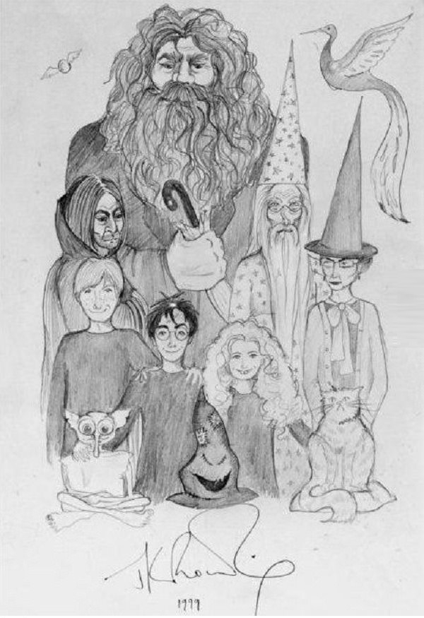 J.K. Rowling's drawing in 1999