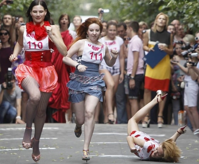 Racing in high heels