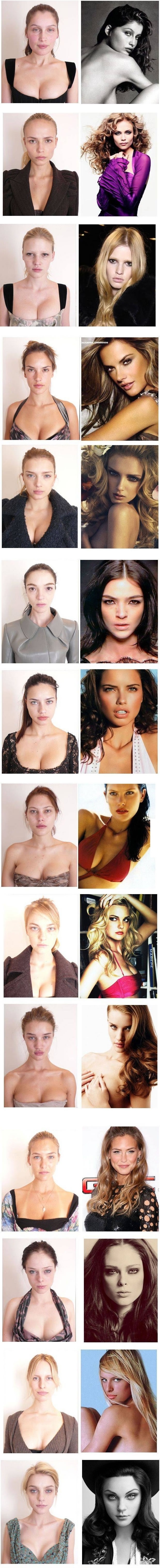 Models without make-up