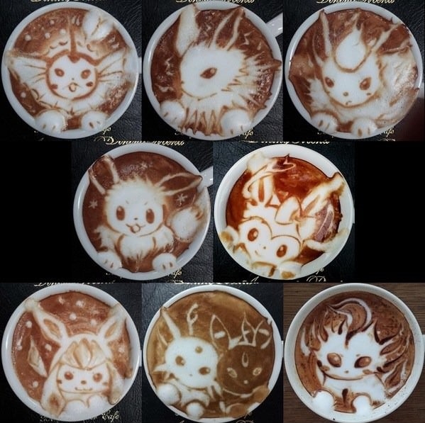 Eeveelutions latte art