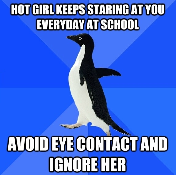 Hot girl stares at you
