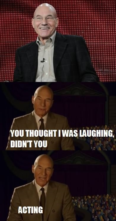 Sir Patrick laughing