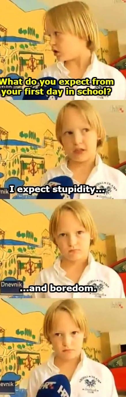 7 yr old's expectations