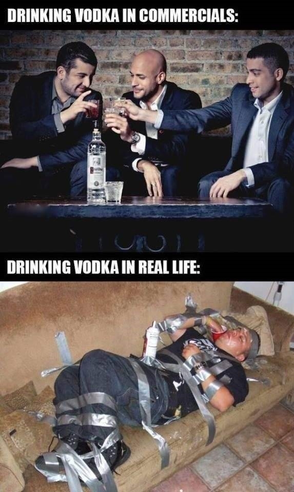 Drinking vodka