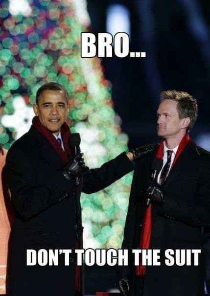 Never the suit..