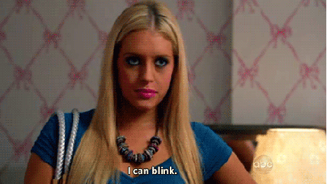 Wearing fake eyelashes