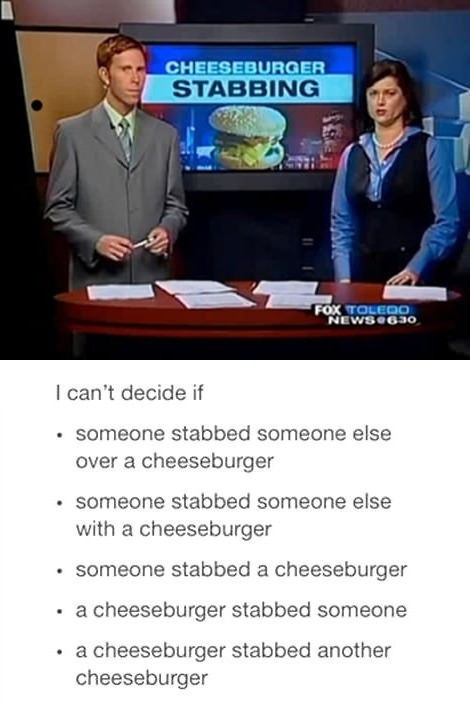 Cheeseburger stabbing