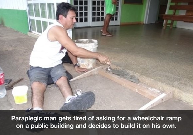 Paraplegic man DIY