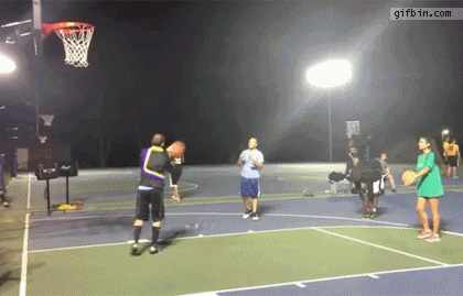 Cartwheel basketball shot