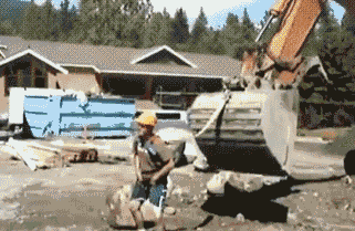 Workers having fun