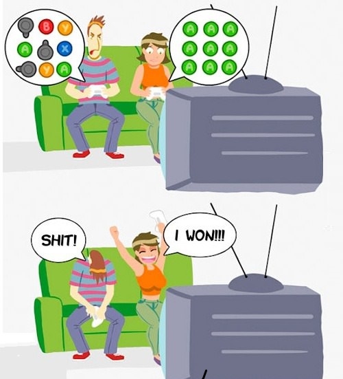 Playing against gf