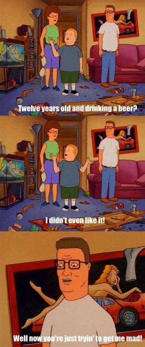 Hank Hill on drinking