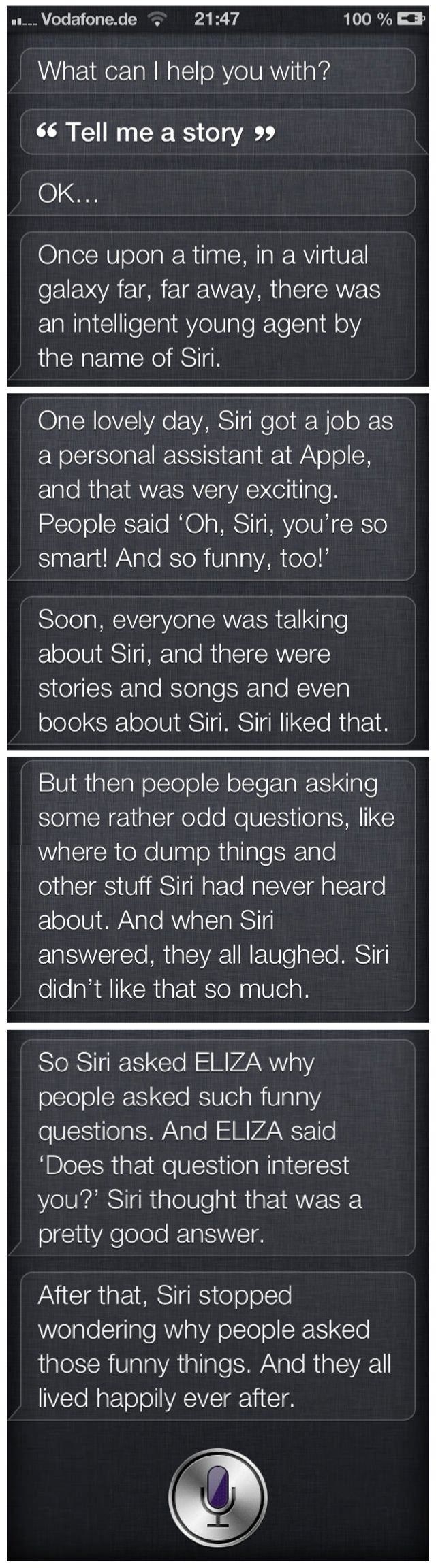 Siri telling a story