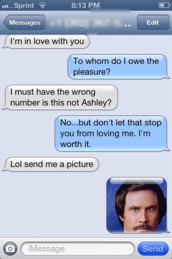 Wrong number text