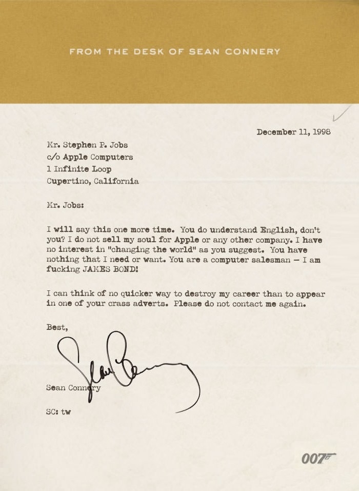 Sean Connery's Letter
