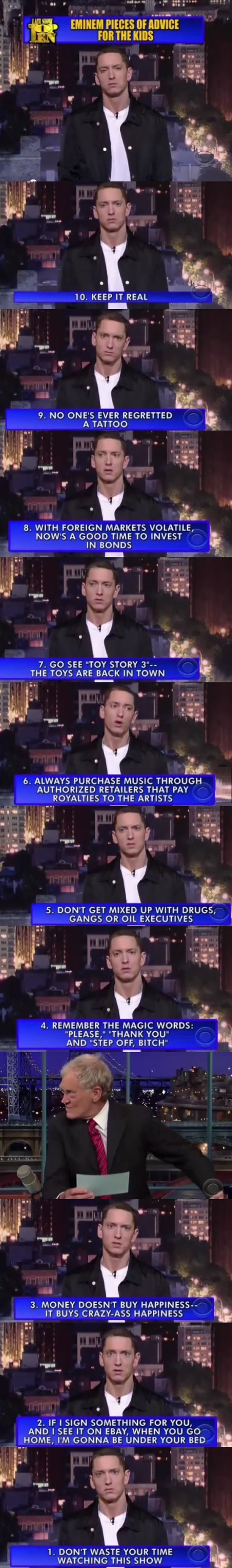 Eminem's advice for kids