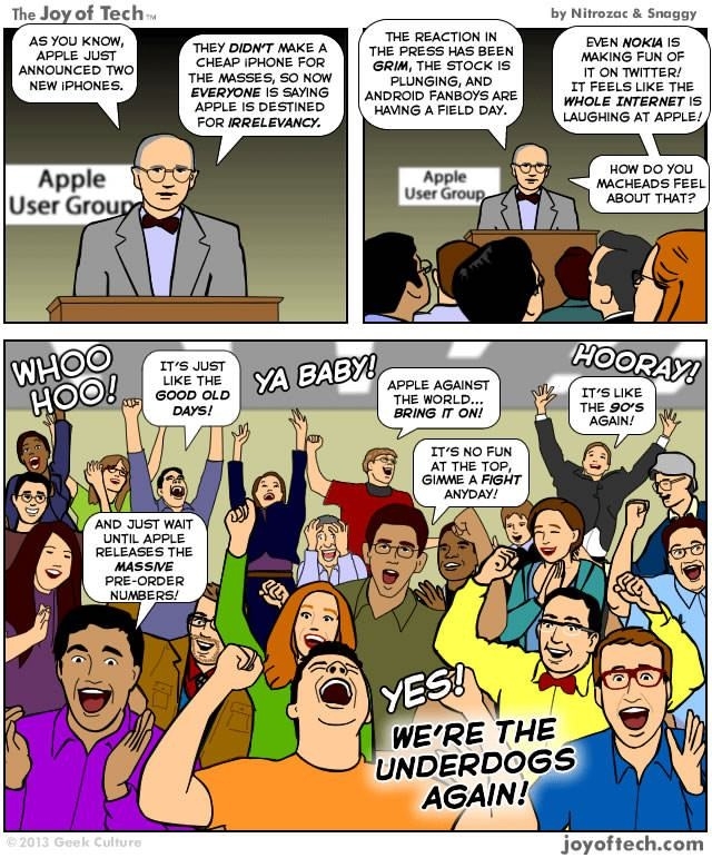Apple user's reaction