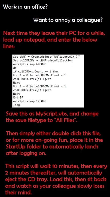Computer prank