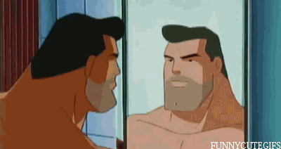 Superman shaving
