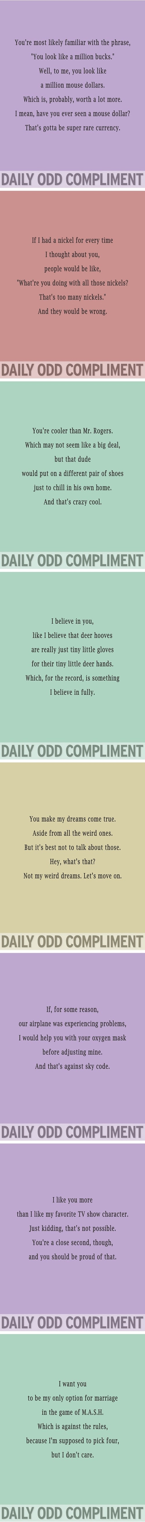 Daily odd compliment