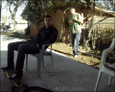 He picked the wrong chair