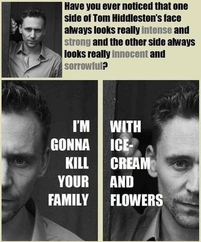 Tom Hiddleston's face