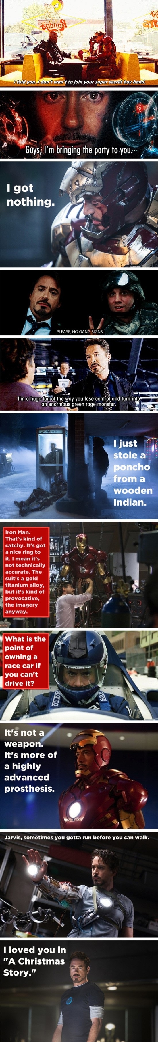 Tony Stark's witty remarks