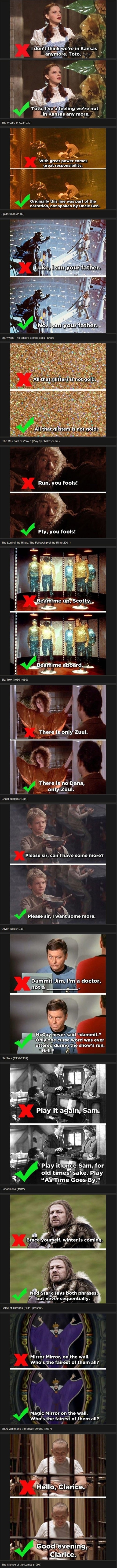 Misquoted Movie Lines