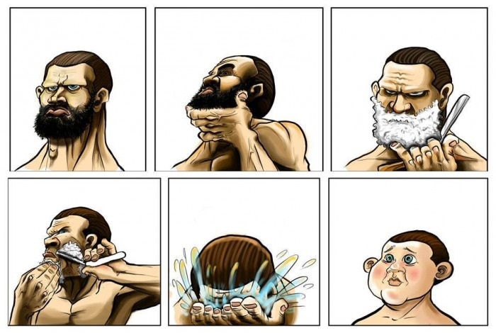 When you shave...