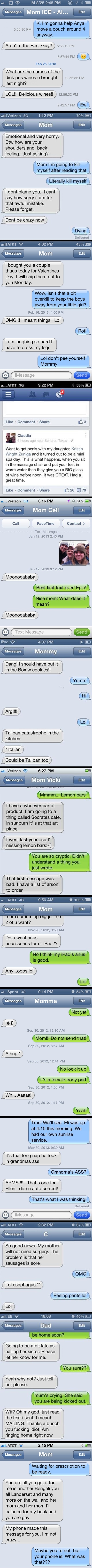 Moms' priceless texts