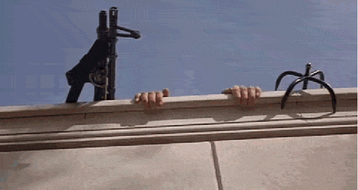 Sheen performs a stunt