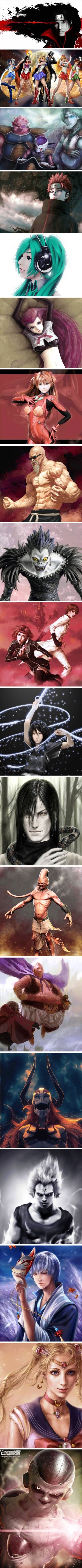 Artistic anime characters