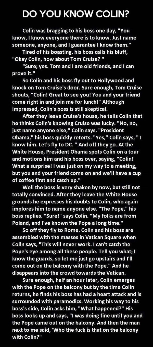 Dammit Colin, you win!