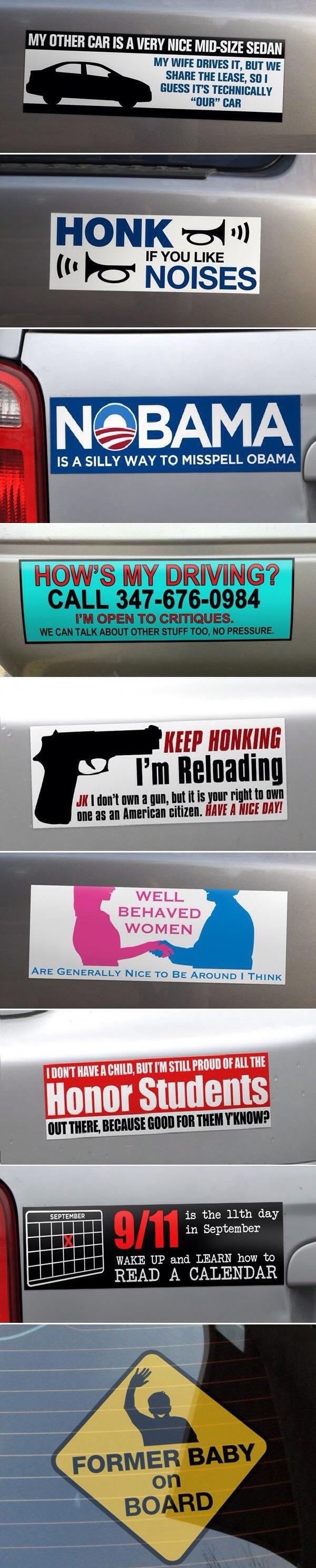 Passive bumper stickers