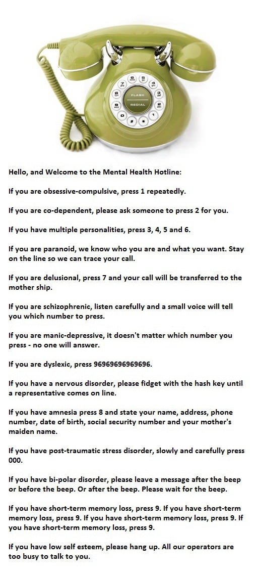 Mental health hotline