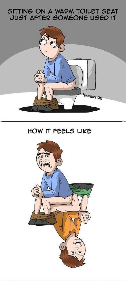 A warm toilet seat