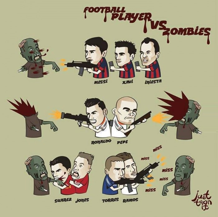 Footballers vs zombies