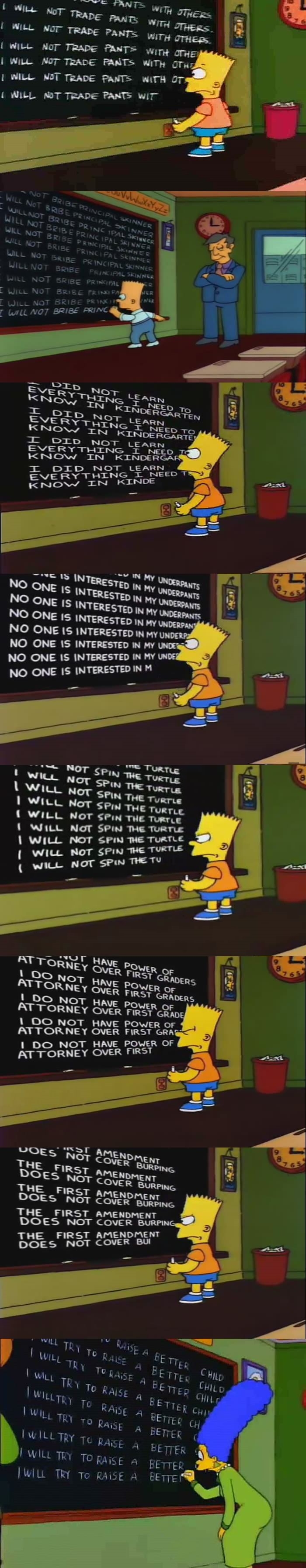 Chalkboard punishment