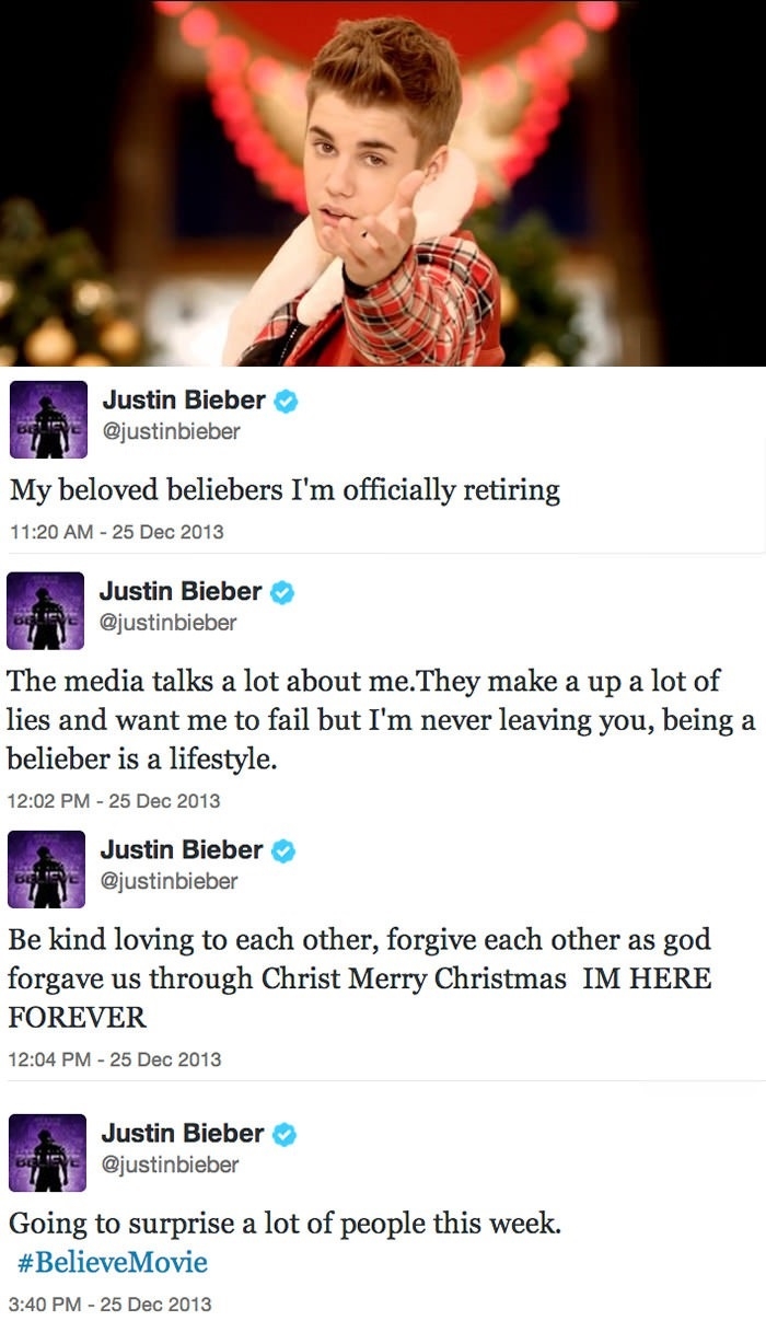 Bieber's xmas surprise