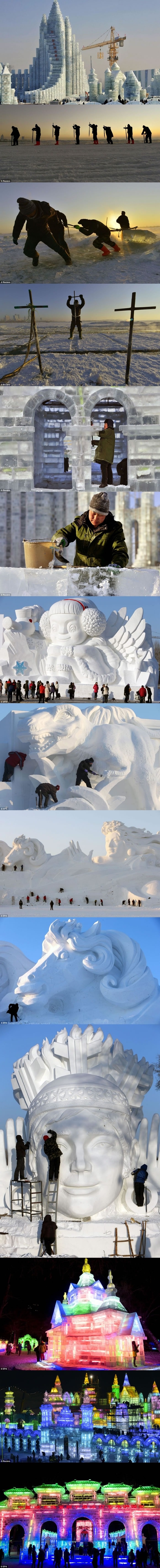 Giant frozen castle