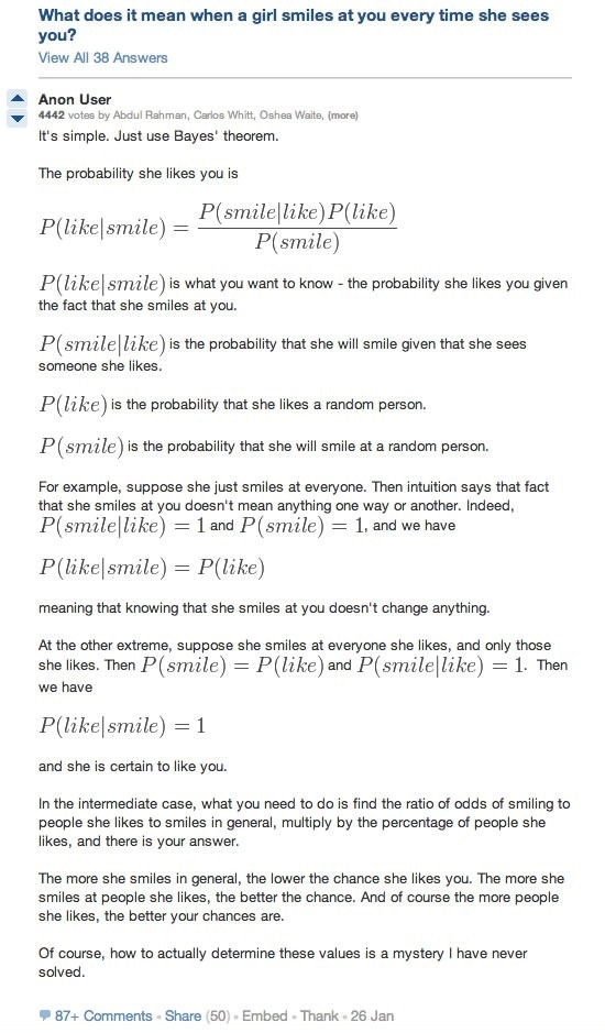 When a girl smiles at you