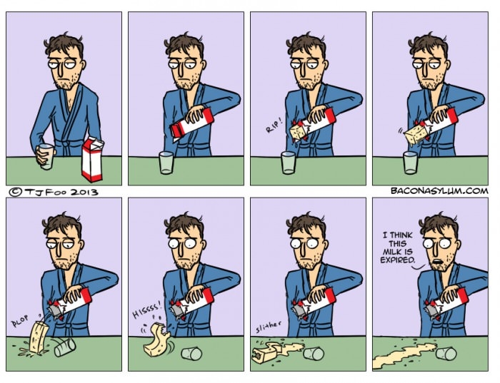 When I drink my milk