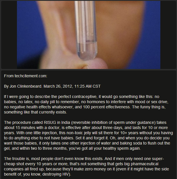 Birth control for men