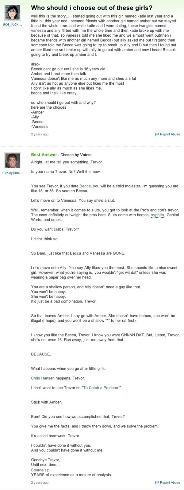 Who should I choose?