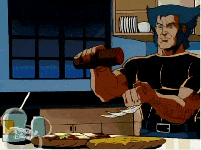 Wolverine making a sammich