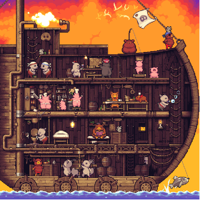Pigs in a boat